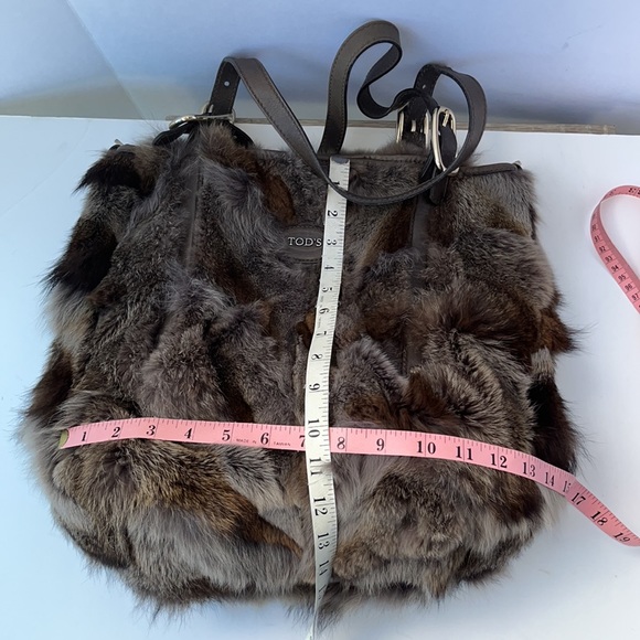 Authentic TOD’S G-Bag Easy Grande Tote/Handbag ~ in Brown Fox Fur - Picture 7 of 16